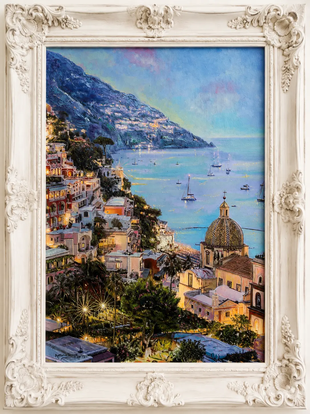 Paesaggio mediterraneo dipinto da Antonio Iovine